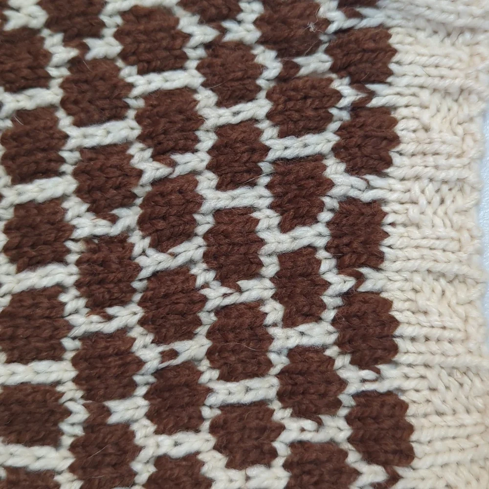Inuerni, brown and cream wool blend scarf